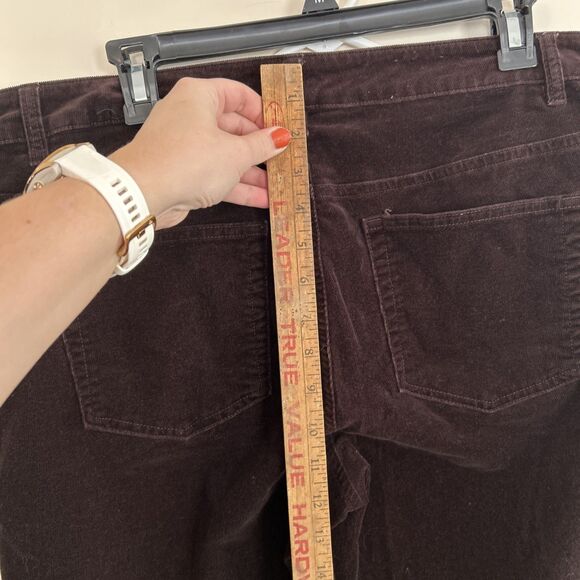 Chaps Womens Dark Brown Chocolate Straight Leg Bootcut Corduroy Pants 14 Y2K Hip - Picture 7 of 8